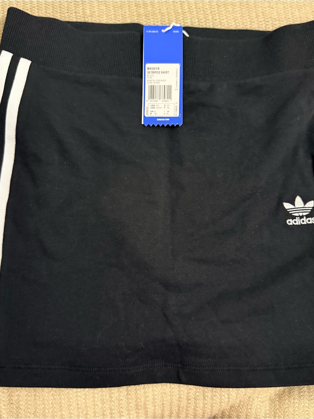 adidas Black Skirt with White 3-Stripes